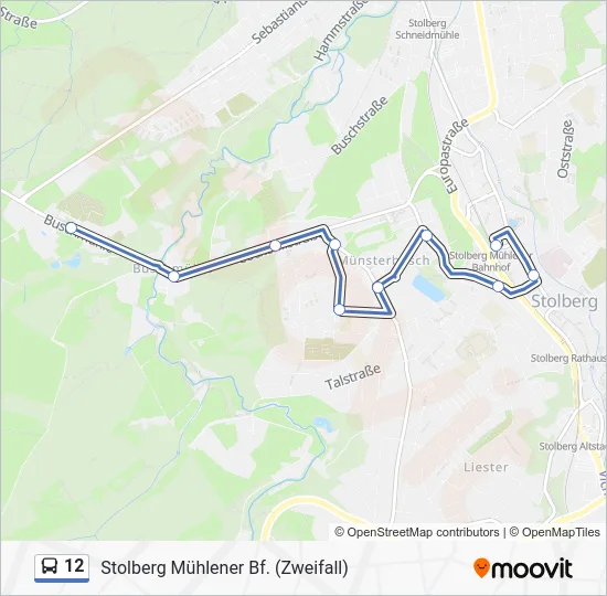 Автобус 12: карта маршрута