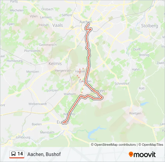 14 Bus Line Map