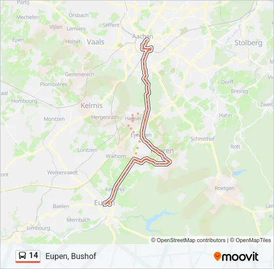 14 Bus Line Map