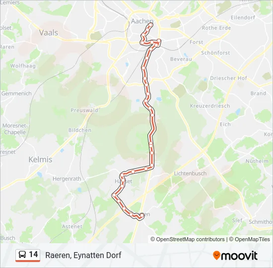 14 Bus Line Map