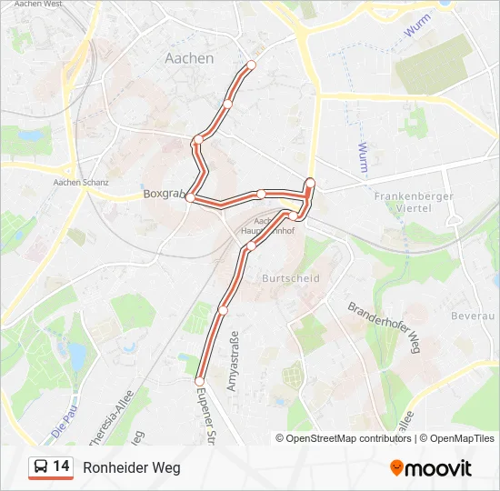 Автобус 14: карта маршрута