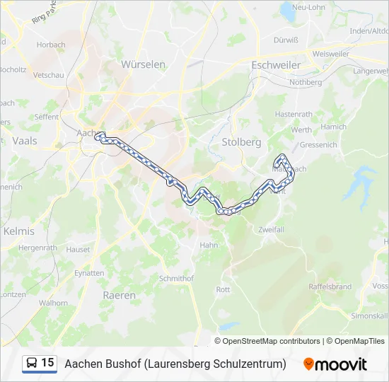 Автобус 15: карта маршрута