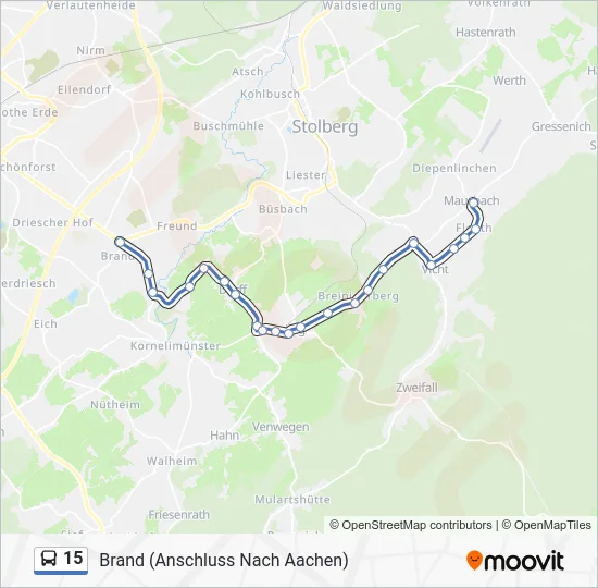 Автобус 15: карта маршрута