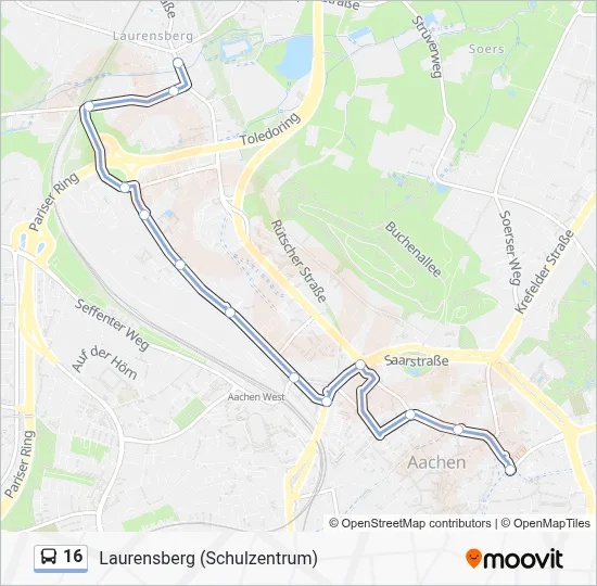 16 Bus Line Map