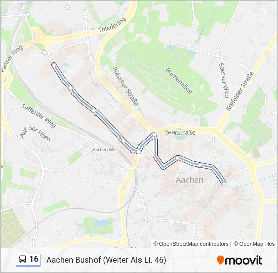 16 Bus Line Map
