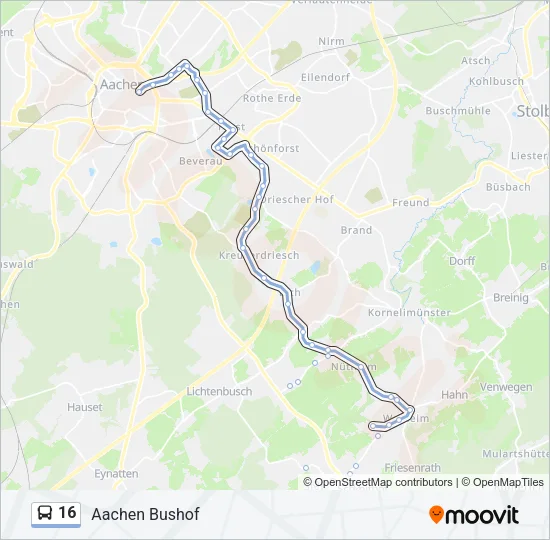 16 Bus Line Map