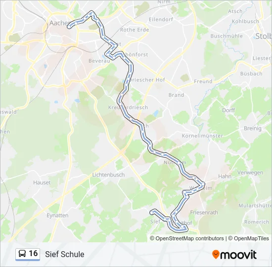 16 Bus Line Map