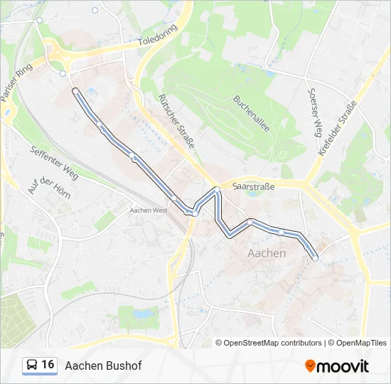 16 Bus Line Map