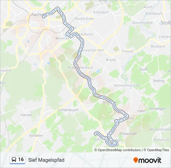 16 Bus Line Map