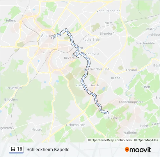 16 Bus Line Map