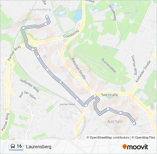 16 Bus Line Map