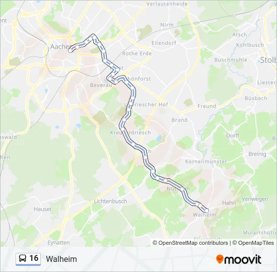 16 Bus Line Map