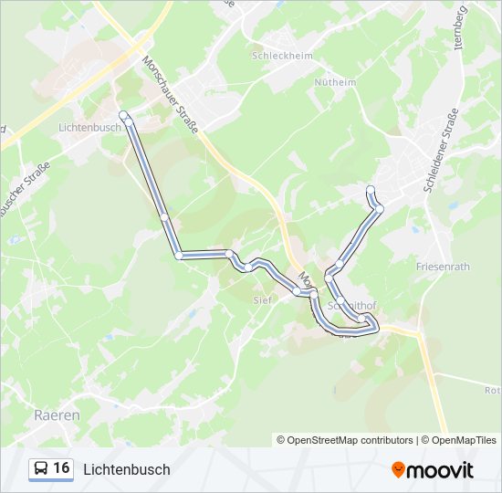 16 bus Line Map