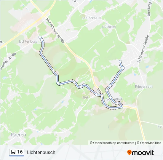 16 Bus Line Map