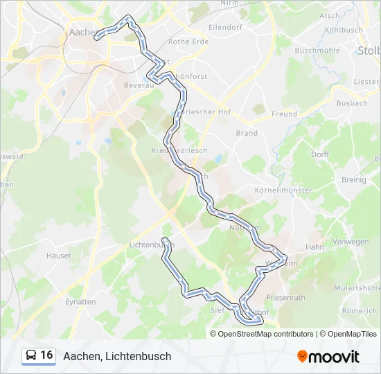 16 Bus Line Map