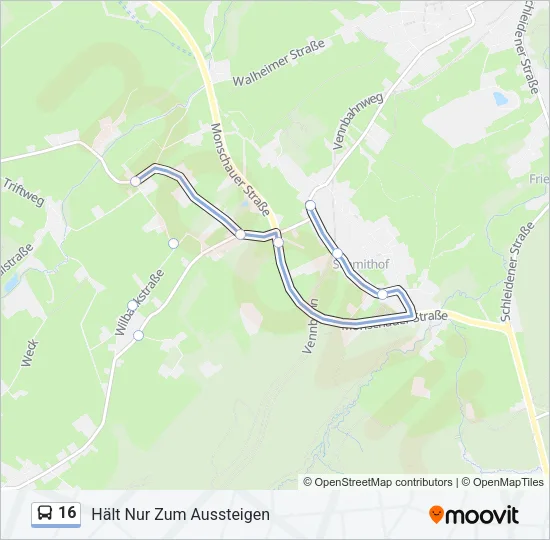 16 Bus Line Map