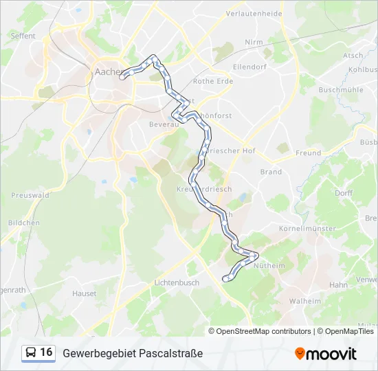 16 Bus Line Map