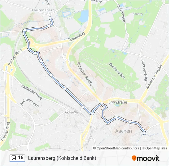 Buslinie 16 Karte