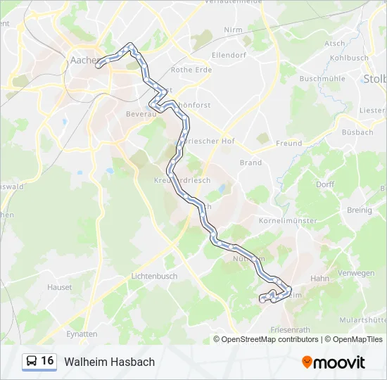 16 Bus Line Map