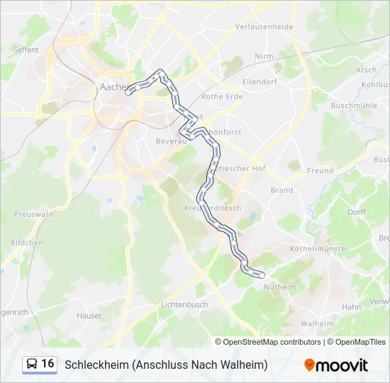 16 Bus Line Map