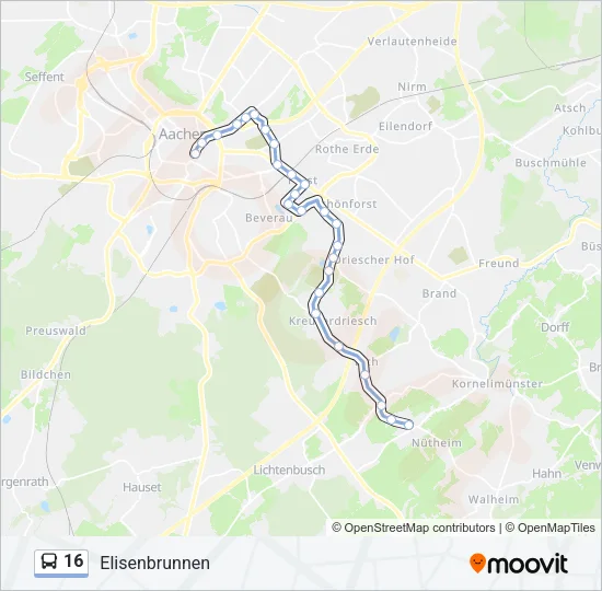 16 Bus Line Map