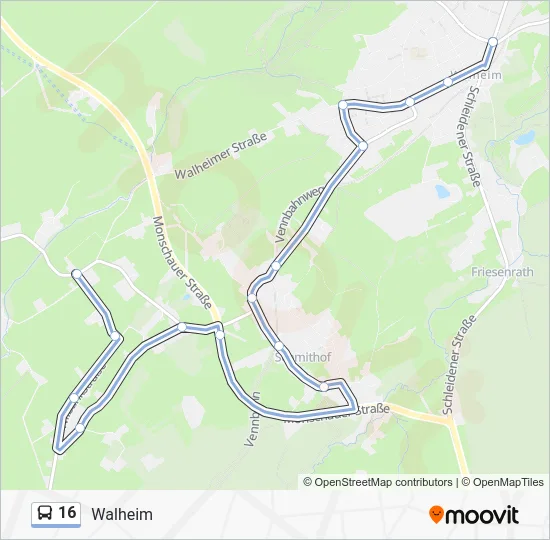 Автобус 16: карта маршрута