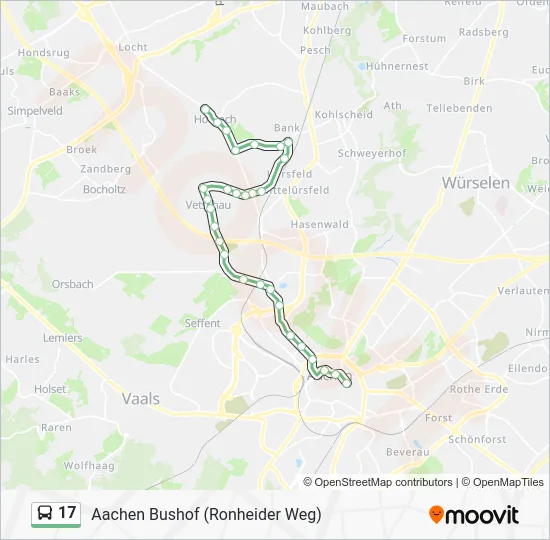 Автобус 17: карта маршрута