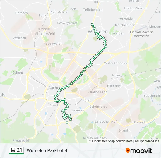 21 Bus Line Map