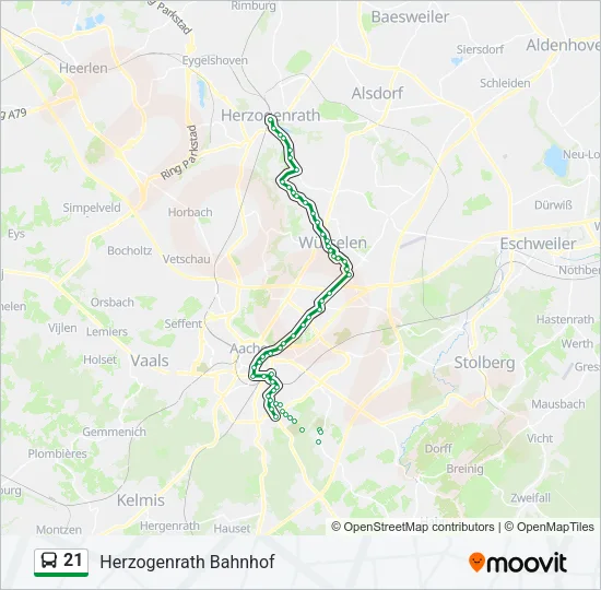 21 Bus Line Map