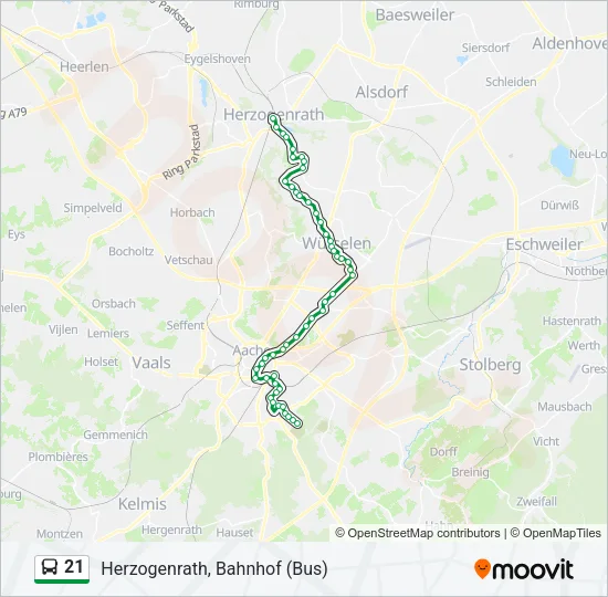 21 Bus Line Map