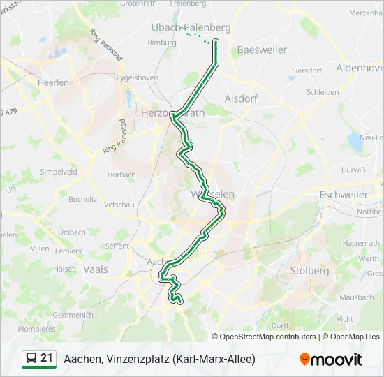 21 Bus Line Map