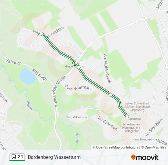 21 Bus Line Map