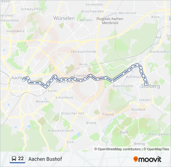 22 Bus Line Map