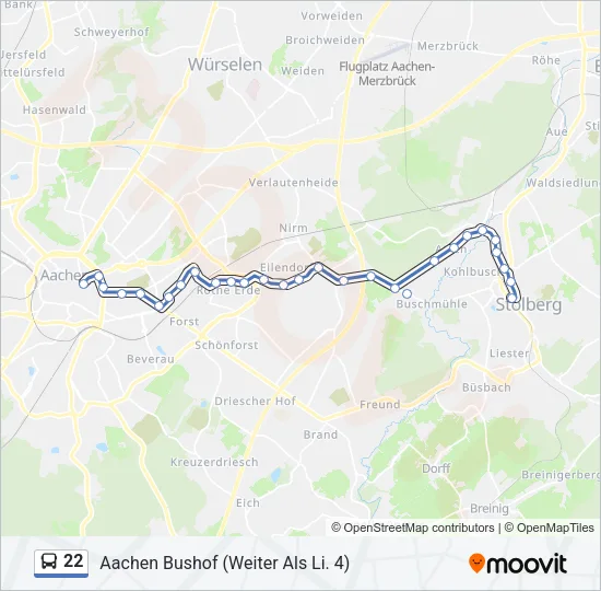 22 Bus Line Map