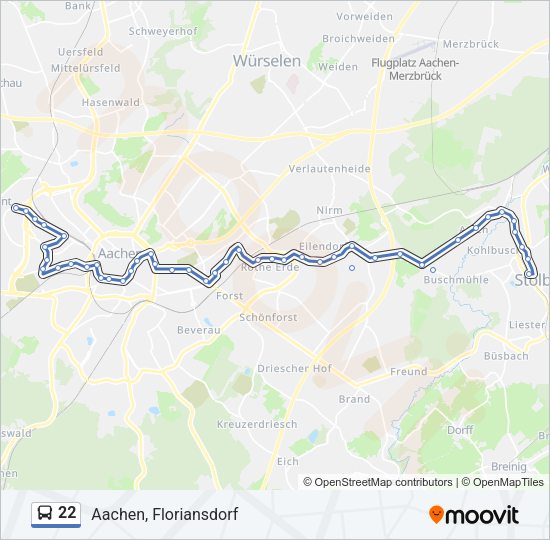 Автобус 22: карта маршрута