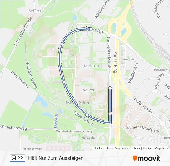 Автобус 22: карта маршрута