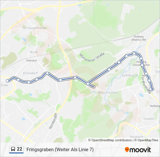 Автобус 22: карта маршрута