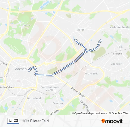 Автобус 23: карта маршрута