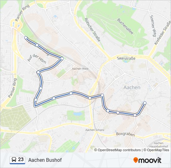 23 bus Line Map