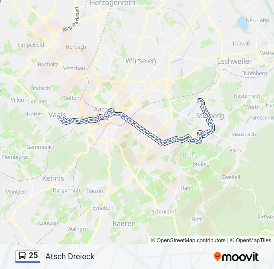 25 Bus Line Map