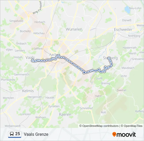 25 Bus Line Map