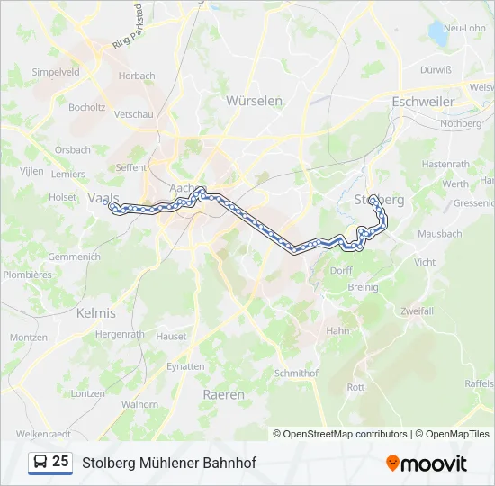 25 Bus Line Map