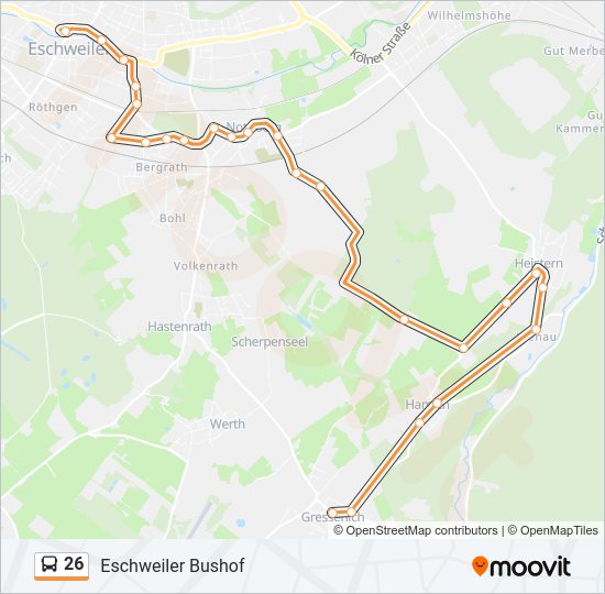 26 bus Line Map