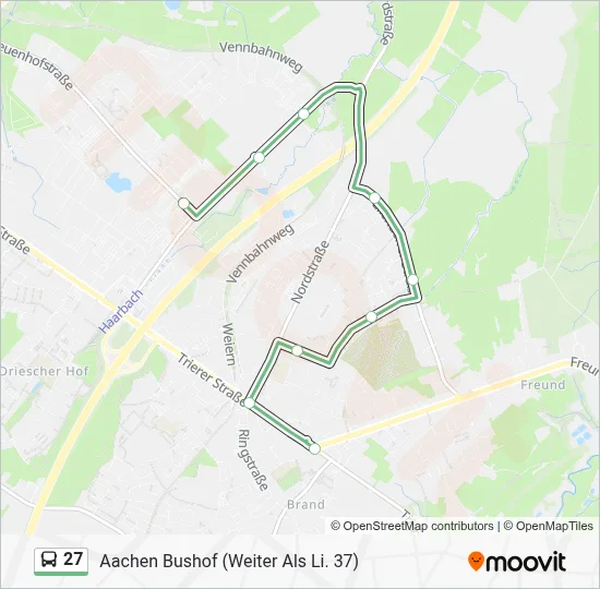 27 Bus Line Map