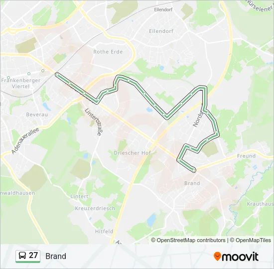 27 Bus Line Map