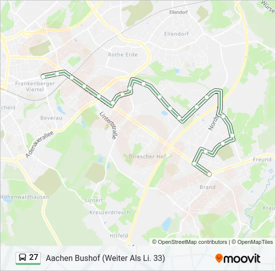 27 Bus Line Map