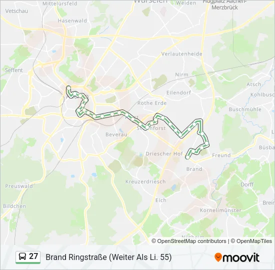 27 Bus Line Map