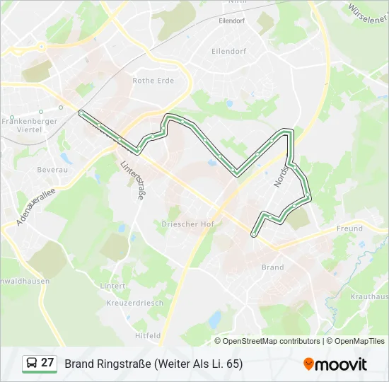 27 Bus Line Map