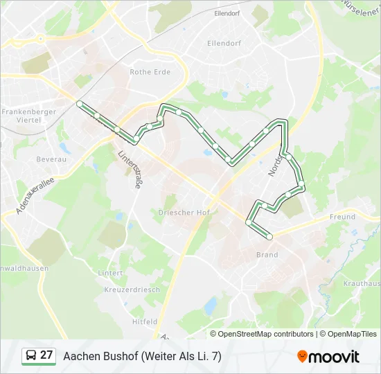 27 Bus Line Map