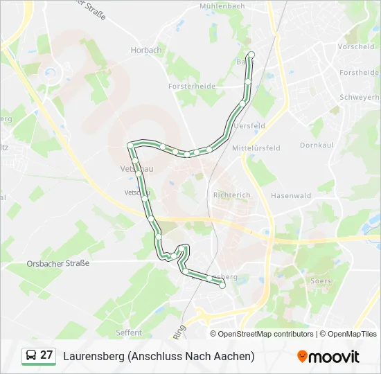 Автобус 27: карта маршрута